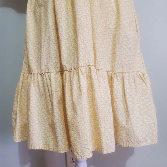 Levi's Marcella yellow floral cotton short sleeve tiered prairie dress XS NWT - Picture 7 of 14